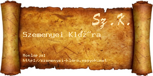 Szemenyei Klára névjegykártya